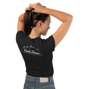 Herbs House Women’s V-Neck Herbs House Shirt, Mountains Logo, VNeck Womens