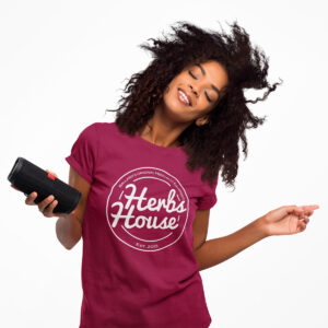 Herbs House Weed Dispensary TShirt Herbs T-Shirt Maroon, Circle Logo