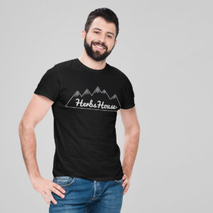 Herbs House Black T-Shirt Mountains Logo