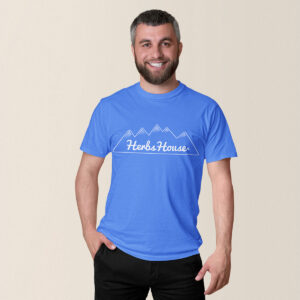 Mens T-Shirt Mountains Blue Herbs House T-Shirt Mountains Logo